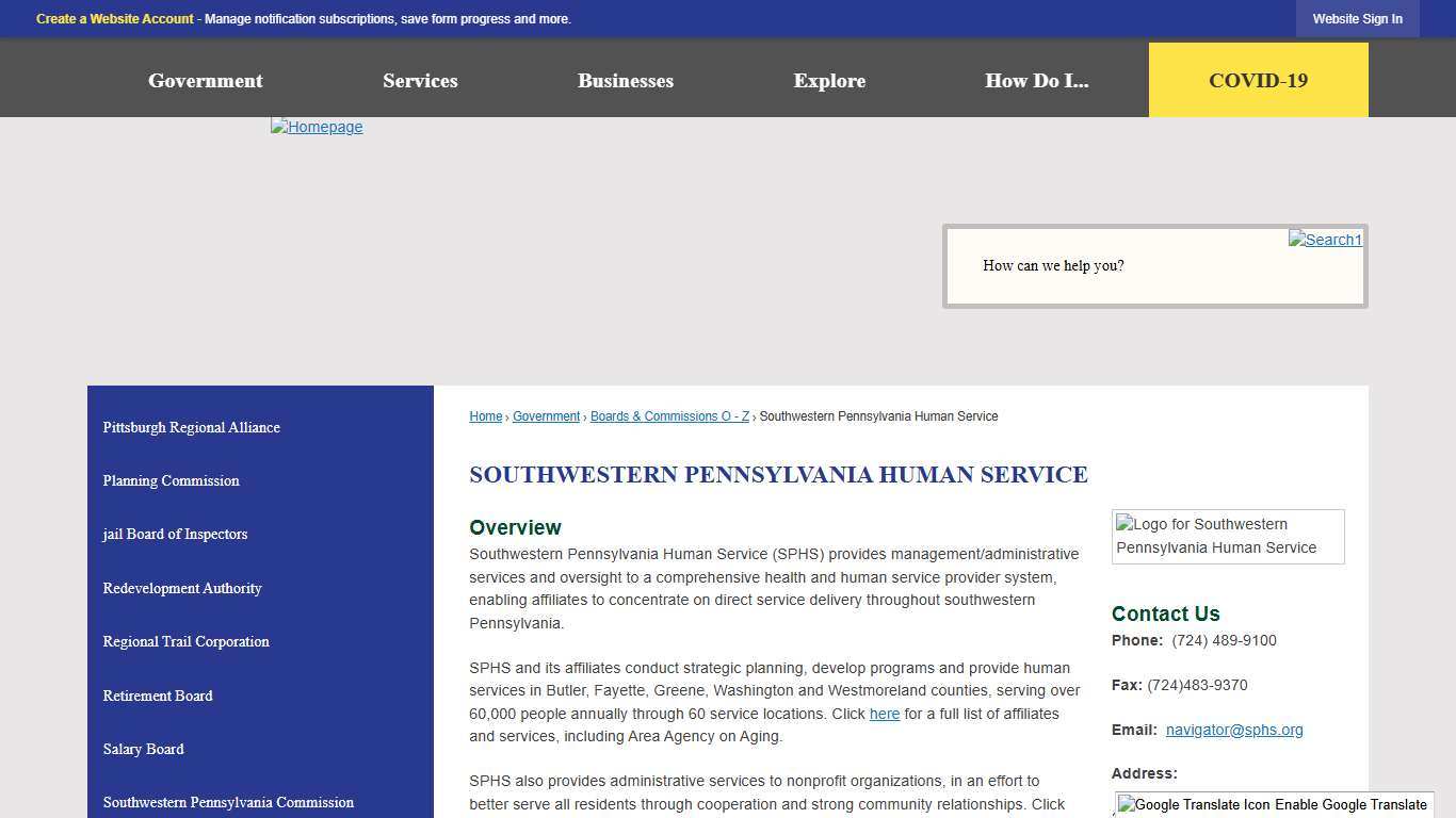 Southwestern Pennsylvania Human Service Fayette County, PA